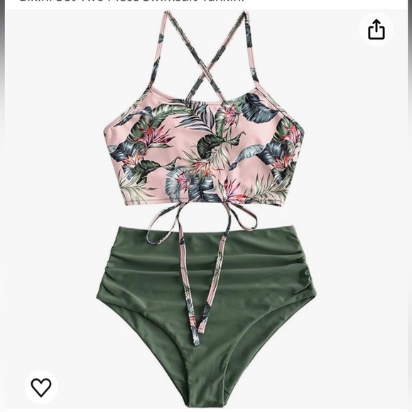 Cupshe bikini with high-waisted bottoms. - Picture 3 of 4